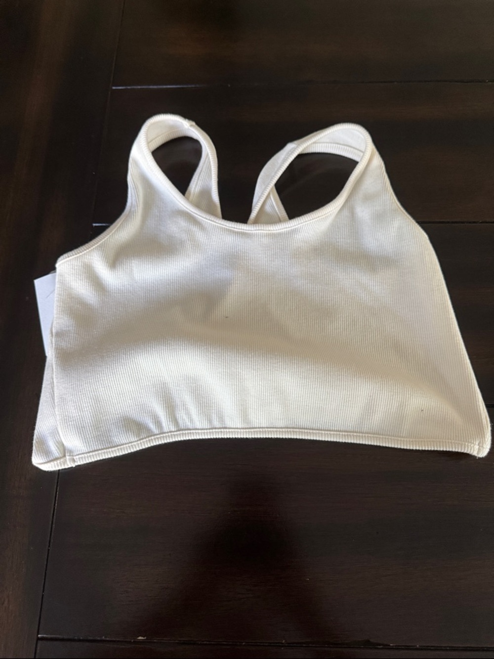 NWOT Roxy Cream Ribbed Racerback Crop Top